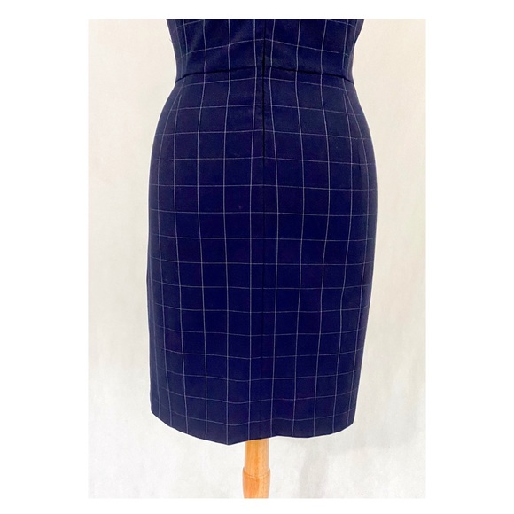 Ann Taylor Sleeveless Navy Tattersall Plaid Dress - Picture 8 of 11